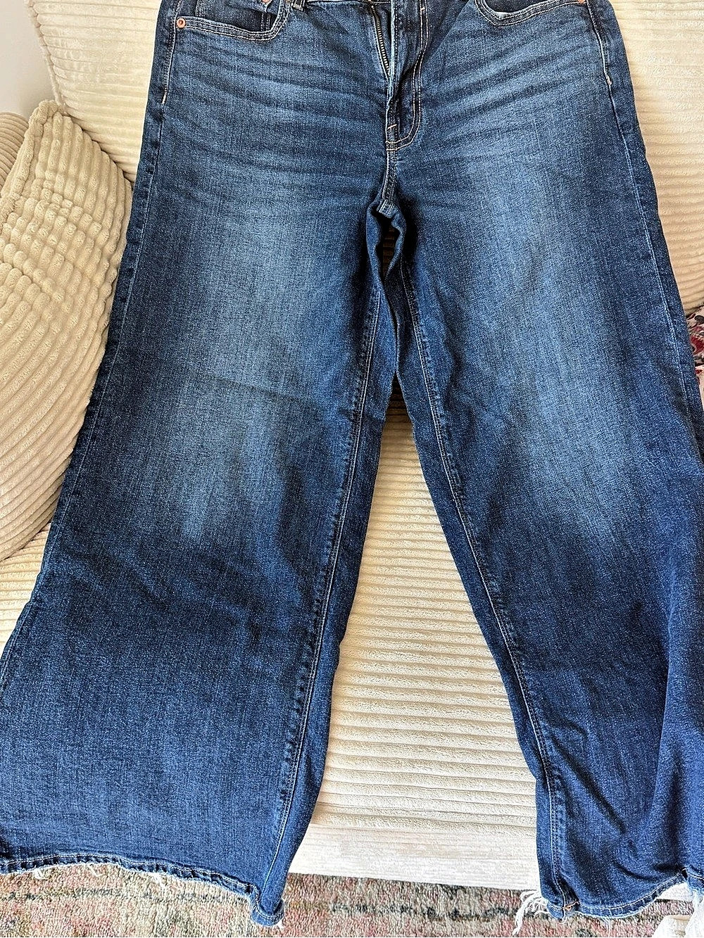 American Eagle Low-Rise Baggy Wide Leg Jeans in Blue